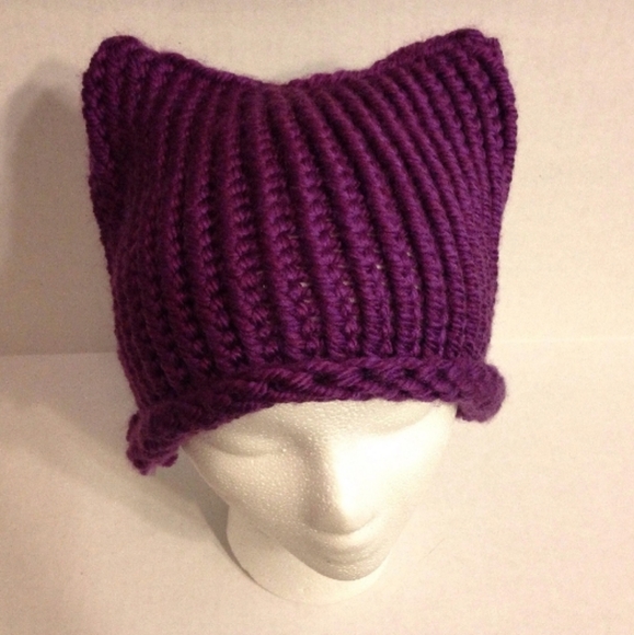 Handmade Accessories - Handmade Cat ear beanie (purple)